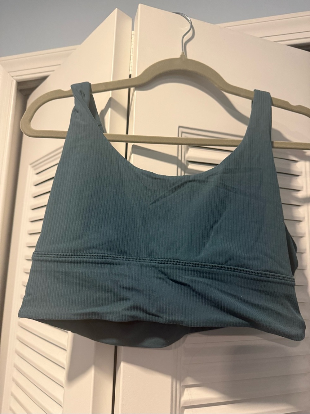 Lululemon Teal Ribbed Activewear Set - Sports Bra & Leggings - Picture 2 of 7